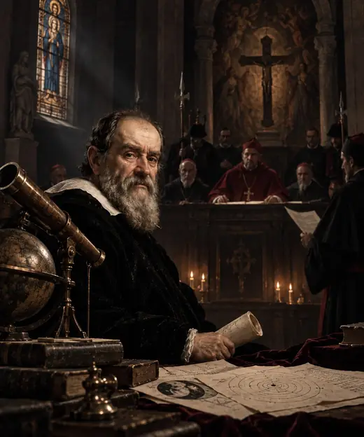 Galileo Galilei before the Roman Inquisition during his 1633 trial over heliocentrism