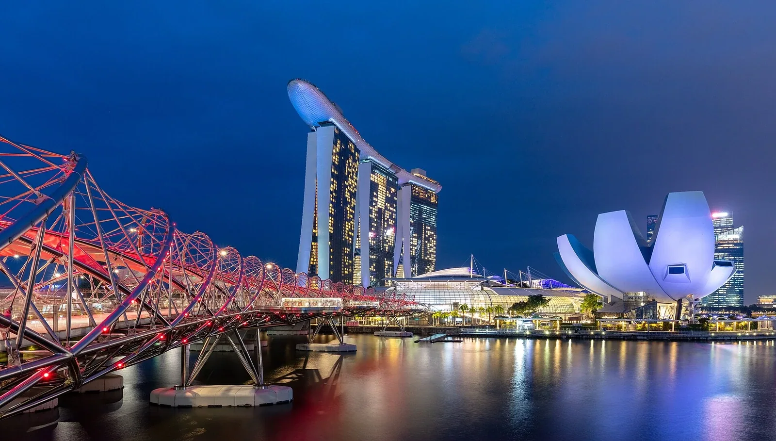Complexe intégré Marina Bay Sands de nuit
