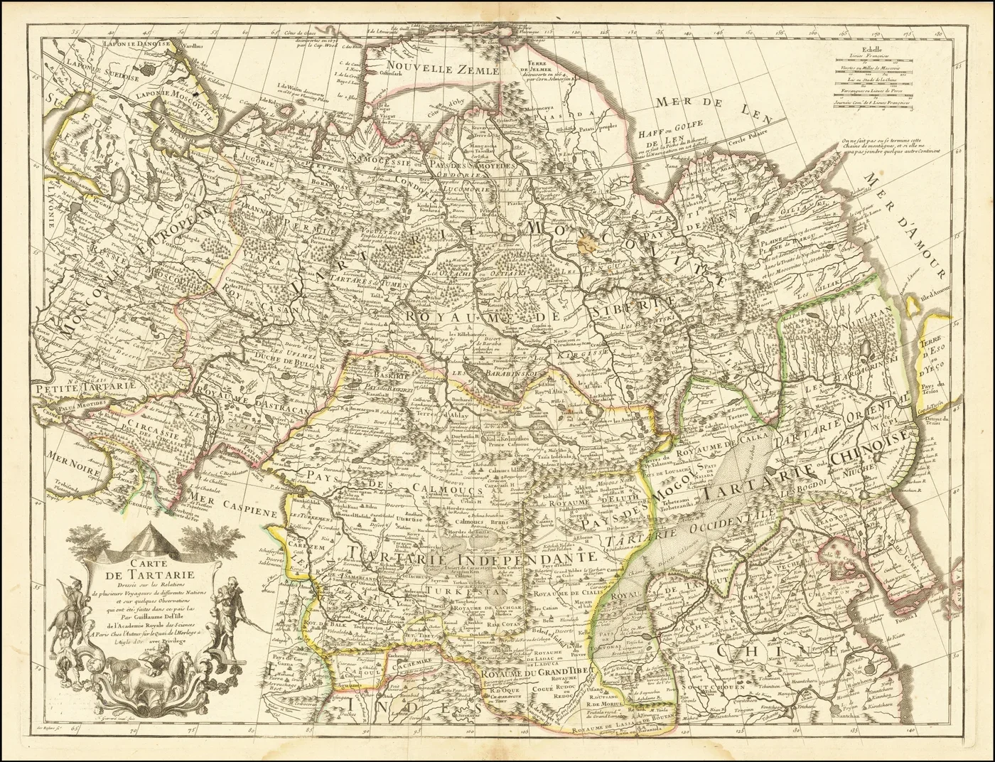 Guillaume Delisle’s Carte de Tartarie, 1706. A genuine historical map whose geographical labels require interpretation.